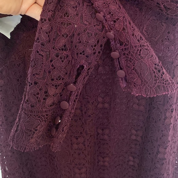 Free People Honey Honey Lace Long Sleeve Mini Dress in Potent - Picture 7 of 11